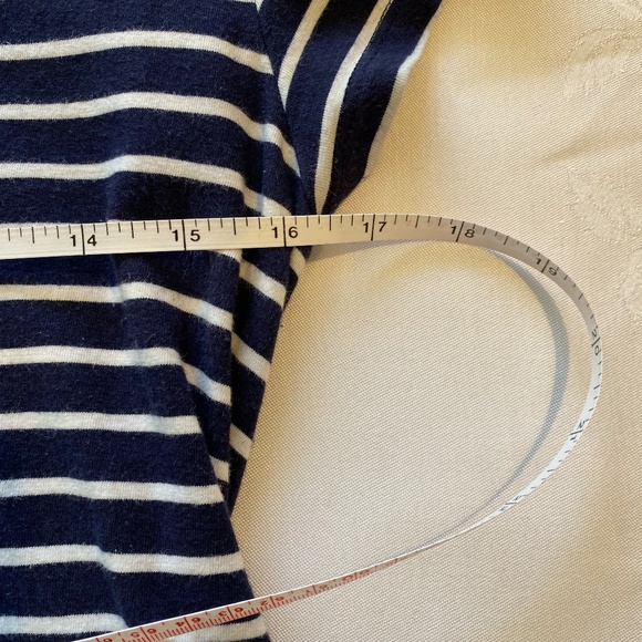 Maternity Stretch short sleeved T-Shirt Dress- Navy blue with white stripes. SzL - Picture 5 of 8